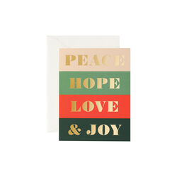 Peace, Hope, Love & Joy kort, Parlebo