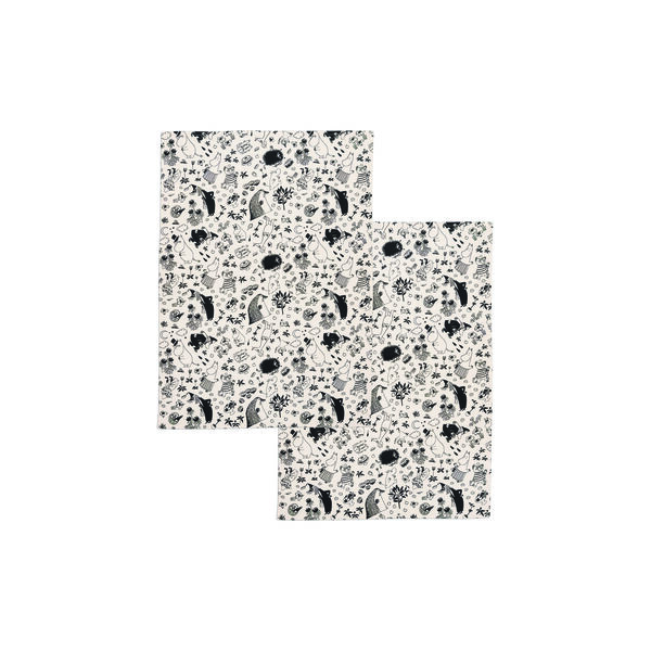 Mummi kj&oslash;kkenh&aring;ndkl&aelig;r 2 stk, svart/hvit, Moomin Arabia