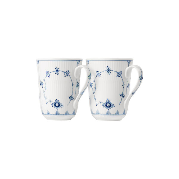 Musselmalet Riflet Kopp 36 cl, 2 stk., Royal Copenhagen