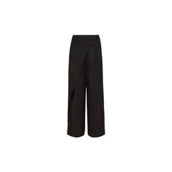 Junis Black Asymmetric Wide Leg Trousers, black, French Connection
