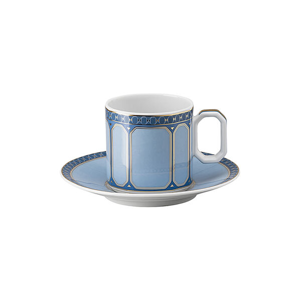 Signum Espresso kopp med underkopp, azur, Rosenthal x Swarovski