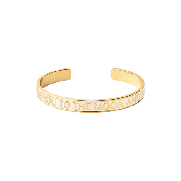 BANGLE MESSAGE armb&aring;nd, light gold/sand white, bangle up
