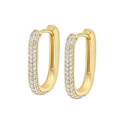 Petite Diamond Edge Hoops, gold, WHO IS SHE