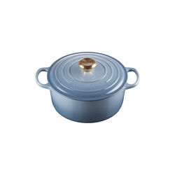 Signature st&oslash;pejern rund gryte &Oslash; 24 cm, chambray, Le Creuset