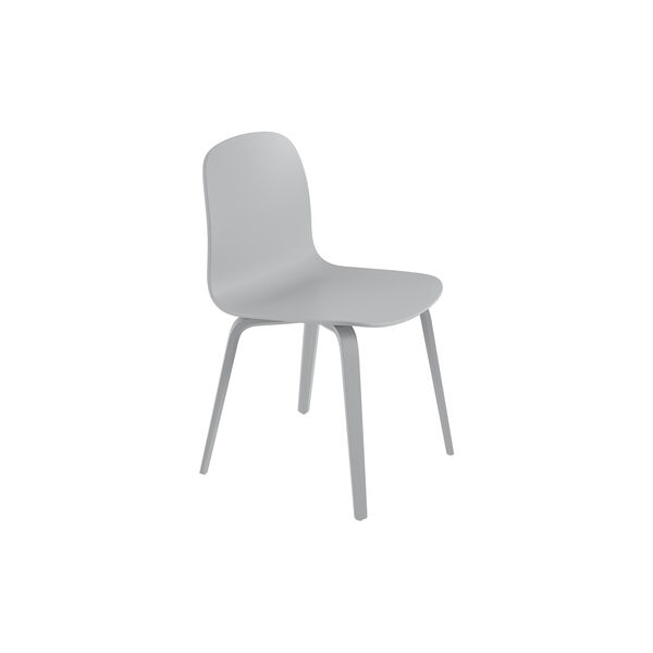 Visu Chair with Wood Base, grey, Muuto