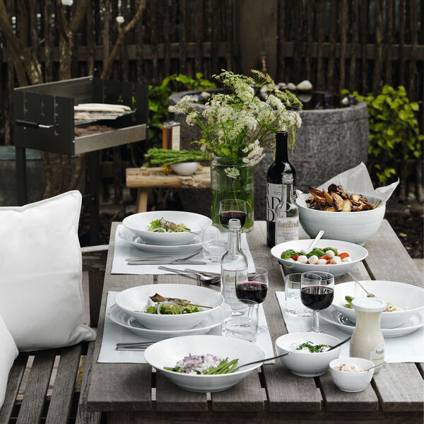 Hvit Riflet dyp tallerken Hvit Riflet dyp tallerken, Royal Copenhagen