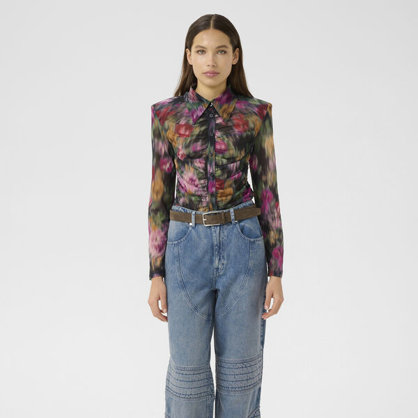 GZfadia P shirt, red faded flower, Gestuz