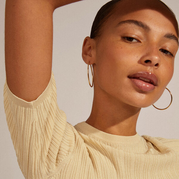 APRIL hoop &oslash;reringer medium, gullbelagt, Pilgrim