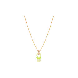 Pacifier Pendant Pave Connector, lime (G), Crystal Haze