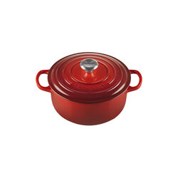 Signature st&oslash;pejern rund gryte &Oslash; 20 cm, cerise, Le Creuset