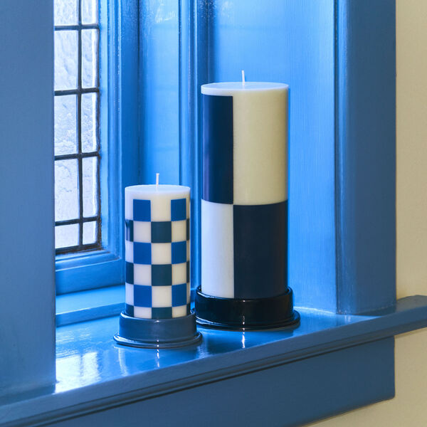 Column stearinlys, off-white/blues, HAY