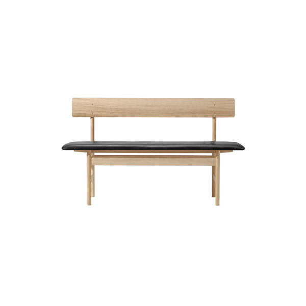 3171 The Mogensen Bench benk, s&aring;pebehandlet eik/omni black 301, Fredericia Furniture