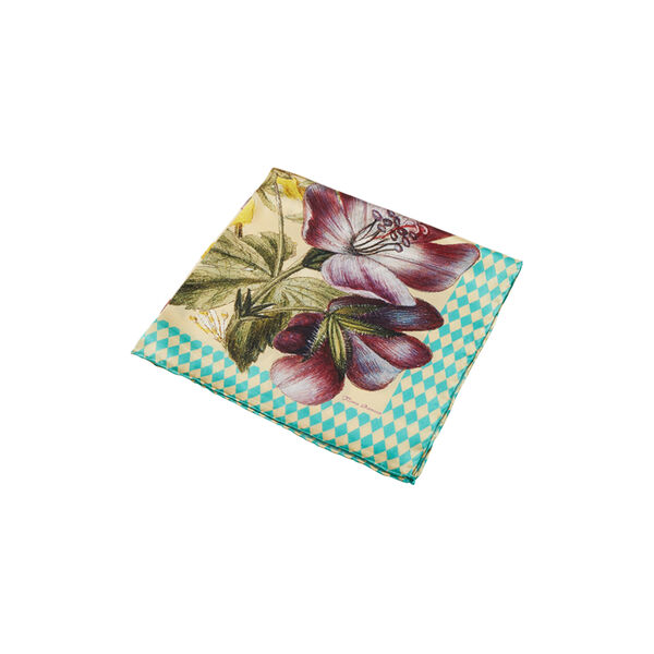 Harlequin Flower silkeskjerf, gul, Flora Danica Denmark