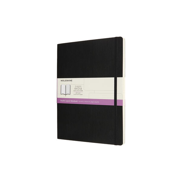 Classic Double Notebook linjert/blank, sort, Moleskine