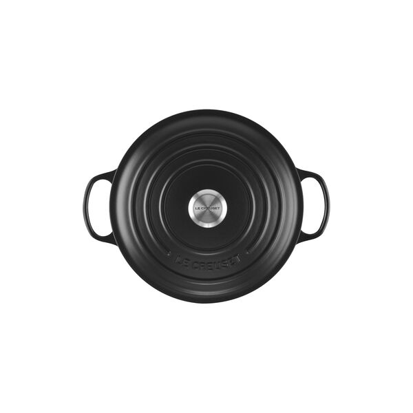 Signature st&oslash;pejern rund gryte &Oslash; 28 cm, matte black, Le Creuset