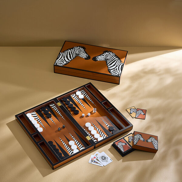 Zebras Lacquer Card Set, brun Zebras Lacquer Card Set, brun, Jonathan Adler