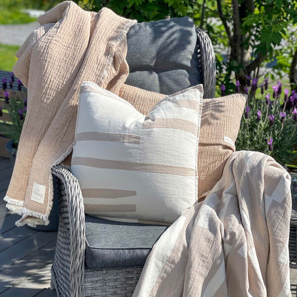 Lyme Grass pledd, beige, ELVANG