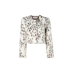 Mona Fur Jacket Faux Fur, cream/brown spots, Ida Sj&ouml;stedt
