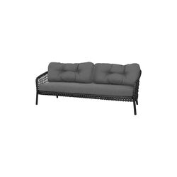 Ocean large 3-seter sofa putesett, gr&aring;, Cane-line