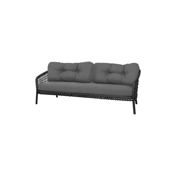 Ocean large 3-seter sofa putesett, gr&aring;, Cane-line