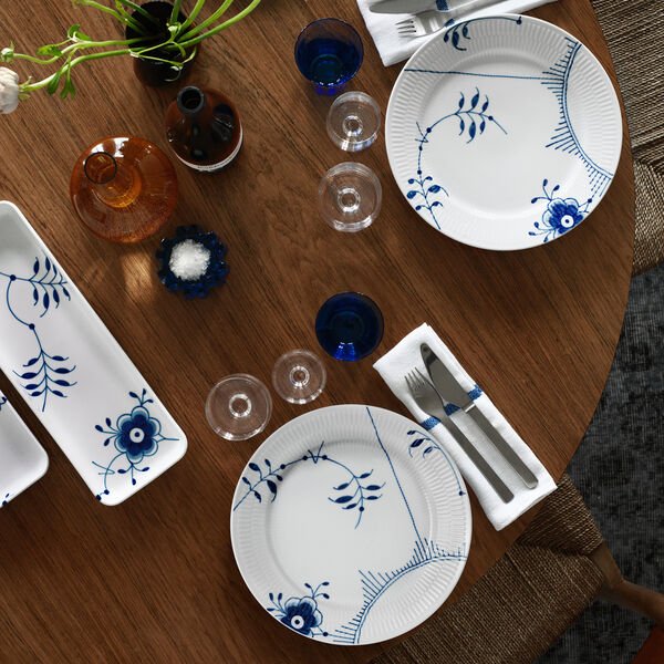 Blå Mega Riflet fat, Royal Copenhagen