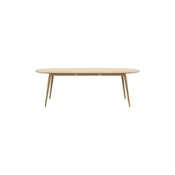 PLAYdinner Lam&eacute; Dining Table with Extension incl. 1 Extension Leaf, white oiled oak, Bruunmunch Furniture