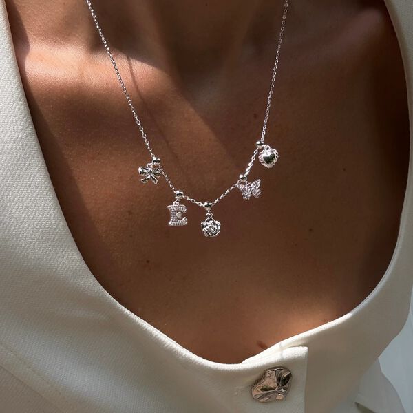 Bow Charm, silver, WHO IS SHE