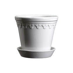 Københavner GLAZED krukke med underfat, mineral white, Bergs Potter