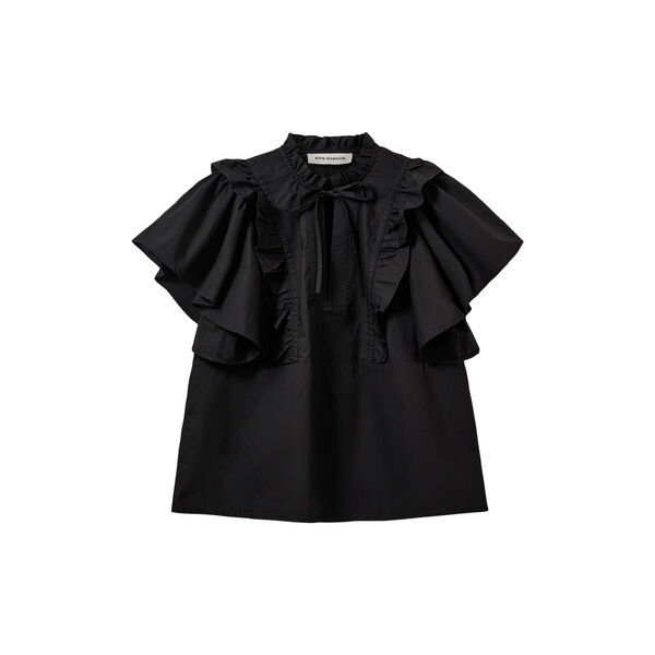 MERLINDASW FRILL TOP, 1000 black, Sofie Schnoor