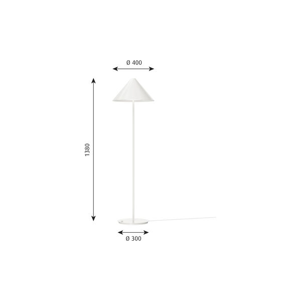 Keglen gulvlampe, hvit, Louis Poulsen
