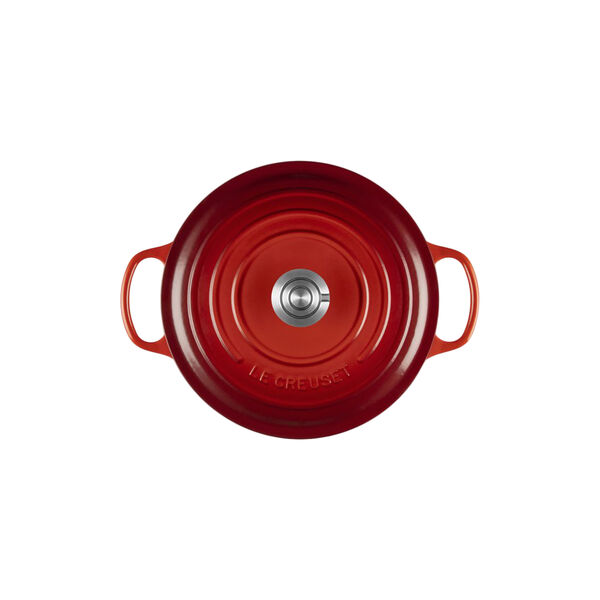 Signature st&oslash;pejern rund gryte | 26 cm | Cerise, Le Creuset