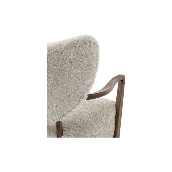 Wulff ATD2 Lounge Chair, sheepskin moonlight/oiled walnut, &Tradition