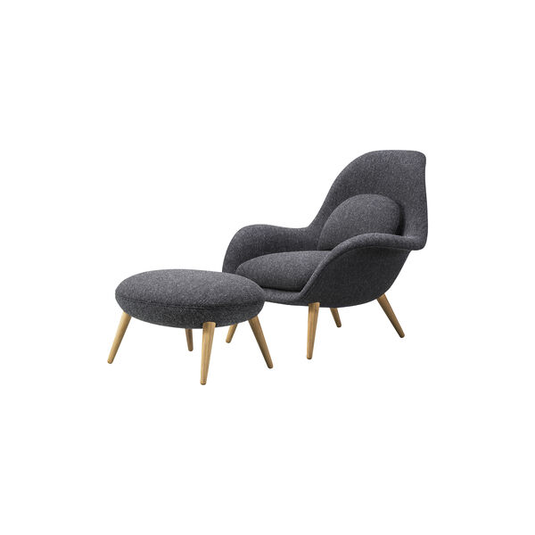 Swoon loungestol og skammel, Hallingdal 180, Fredericia Furniture