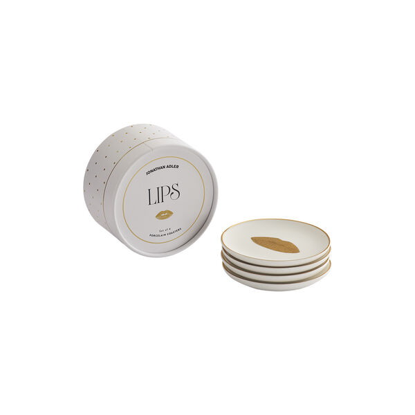 Lips glassunderlag 4 stk., white, Jonathan Adler