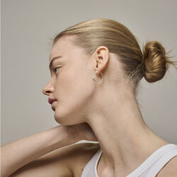 Organic&nbsp;Heart&nbsp;hoops, s&oslash;lv, ENAMEL Copenhagen