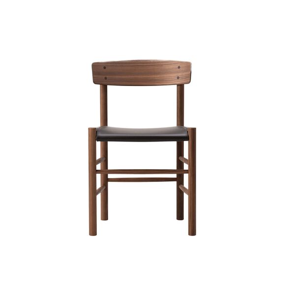 J39 Mogensen stol med polstret sete, oljet valn&oslash;tt/Omni 377 dark brown, Fredericia Furniture