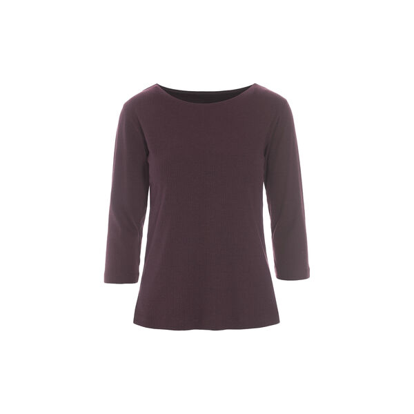 Naibu rib Blouse with 3/4 sleeves, raisin, BITTE KAI RAND