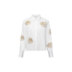 ALEXIS EMBELLISHED SHIRT, linen white gold, French Connection