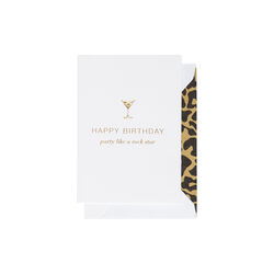 Party Like A Rockstar kort, hvit/gull, CARDSOME