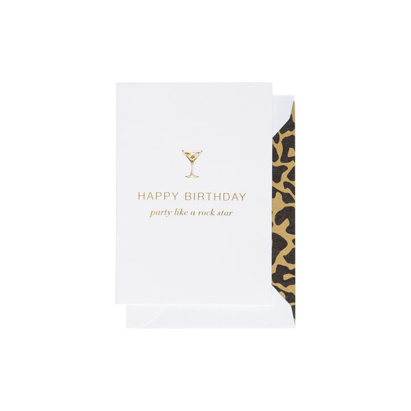 Party Like A Rockstar kort, hvit/gull, CARDSOME