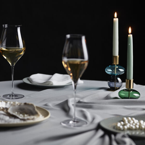 Bubble Lysestake, blå/smoke, Holmegaard