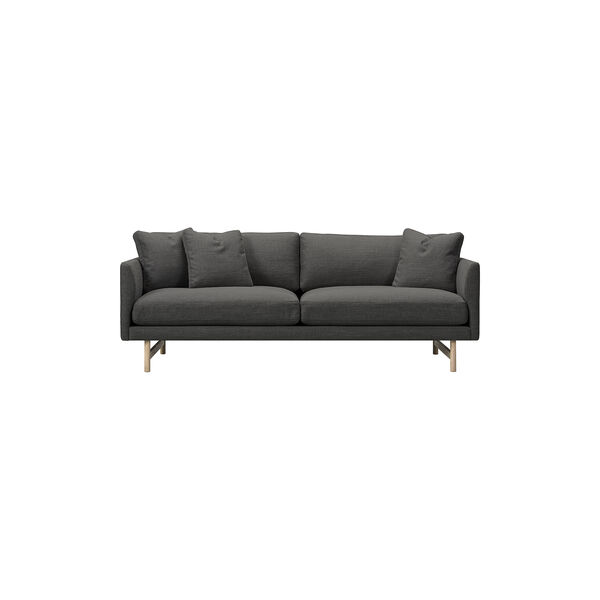 5552 Calmo 95 2-seter sofa, m&oslash;rk gr&aring;/lakkert eik, Fredericia Furniture