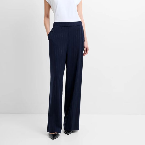 Alia Pinstripe Trousers, new navy/linen white, French Connection
