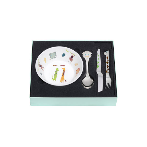 Safari 3 deler med skål, løve, giraff og slange, Th. Marthinsen