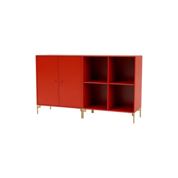 PAIR Classic bred skjenk med ben i messing, 145 rosehip, Montana Furniture