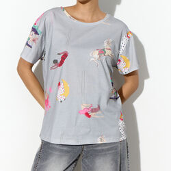 Mirage T-shirt, grey showstopper art print, HUNK&Oslash;N