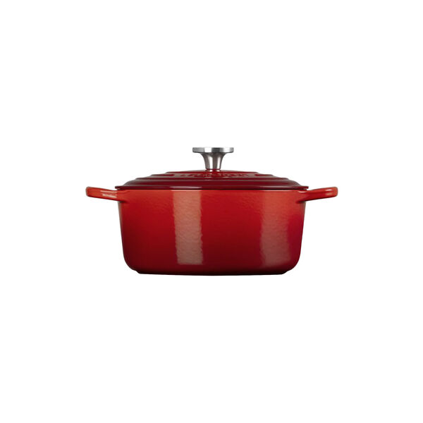 Signature st&oslash;pejern rund gryte | 24 cm | Cerise, Le Creuset