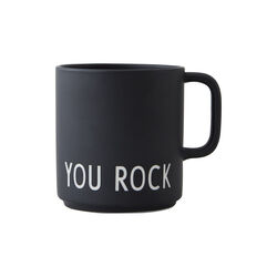 YOU ROCK favorittkopp med hank, svart, Design Letters
