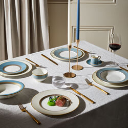 HELIA Plate, hvit og turkis/gull, Wedgwood