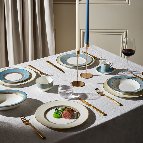 HELIA Plate, hvit og turkis/gull, Wedgwood